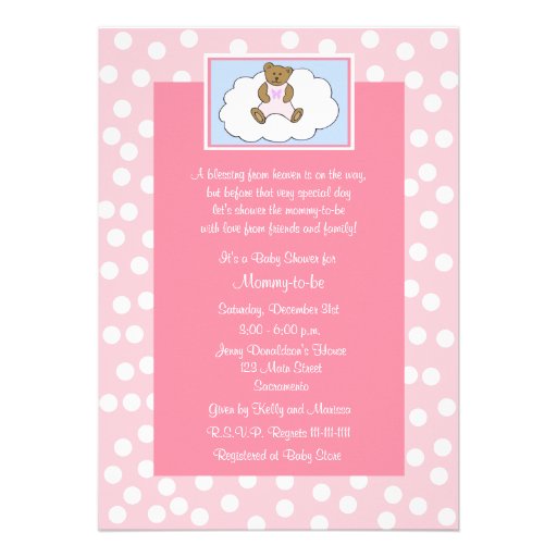 Christian Religious Baby Shower Invitation, Pink