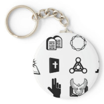 Christian religious icons keychain