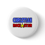 Christian Rock Star Pinback Buttons