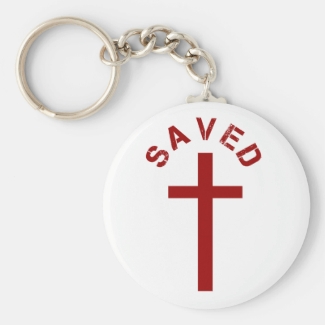 Christian Saved Red Cross and Text Design