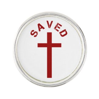 Christian Saved Red Cross and Text Design