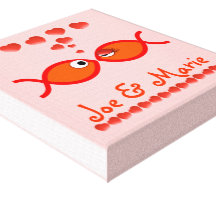 Christian Valentine Symbols - Orange v1 Gallery Wrap Canvas