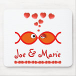 Christian Valentine Symbols - Orange v1 Mouse Pad