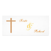 Christian Wedding Cross Medieval Pattern Custom Invitations