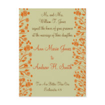 Christian Wedding Invitation Carmel and Blueberry Postcards