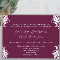 Christian Wedding Invitation Deep Plum postcards
