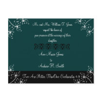 Christian Wedding Invitation Deep Sea Blue postcards by samack Christian Wedding Invitation Deep Sea Blue postcards