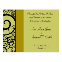 Christian Wedding Invitation Deep Sea Blue Postcard