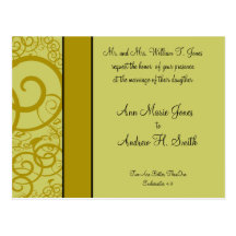 Christian Wedding Invitation Deep Sea Blue Postcards