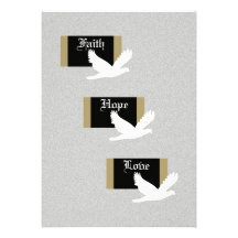 Christian Wedding Invitation -- Faith, Hope & Love