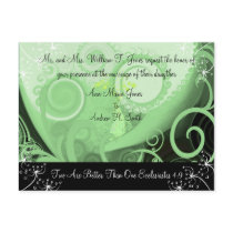 Christian Wedding Invitation Green Cala Lily postcards