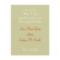 Christian Wedding Invitation Orange White Taupe postcards