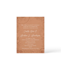 Christian Wedding Invitation Orange White Taupe postcards