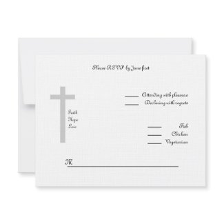 Christian Wedding RSVP Faith Hope Love Cross 2 invitation
