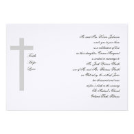Christian Weddings Faith Hope Love Grey Cross Custom Invite