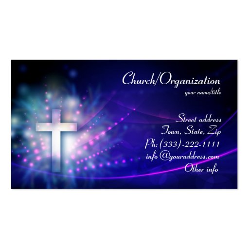 Christianity - Blue Shimmering Cross Business Card