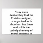 Christianity is the enemy of progress poster
