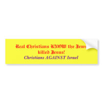 Christians against Israel Bumper Sticker