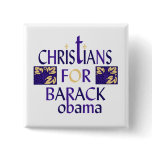 CHRISTIANS FOR BARACK OBAMA BUTTON