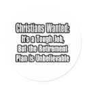 Christians Wanted... stickers by Christianity_Shirts Christians Wanted... stickers