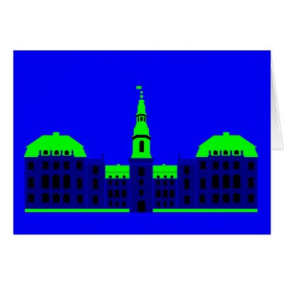 Christiansborg - blue greeting card by lonvig