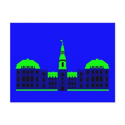 Christiansborg - blue postcard by lonvig