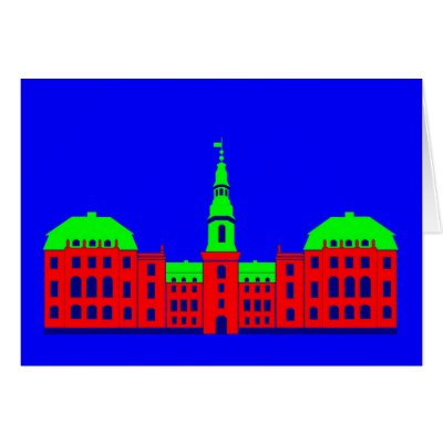 Christiansborg - red greeting cards by lonvig