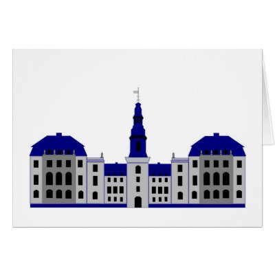 Christiansborg - white greeting card by lonvig