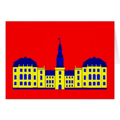Christiansborg - yellow greeting card by lonvig
