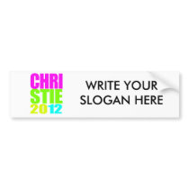 CHRISTIE 2012 NEON BUMPER STICKER