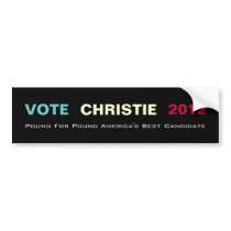 CHRISTIE 2012 Pound For Pound Bumper Sticker