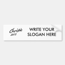 CHRISTIE SIGNATURE 2012 BUMPER STICKER