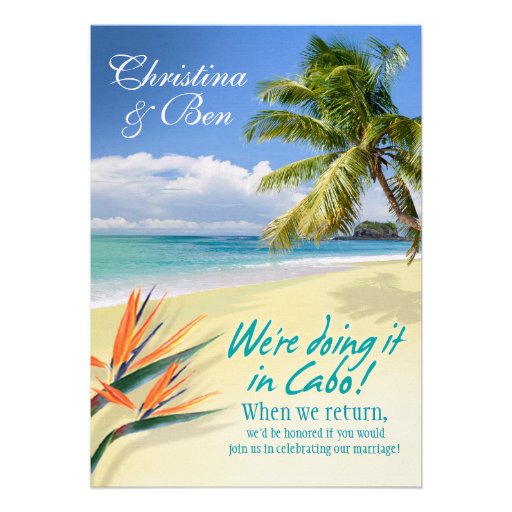 Christina EMERALD WATERS Cabo reception (linen) Invitations