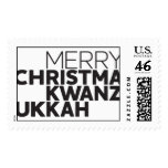 Christmakwanzukkah - Black/White Stamps