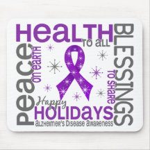 Christmas 4 Alzheimer's Disease Snowflakes Mouse Pads