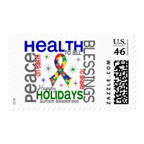 Christmas 4 Autism Snowflakes Postage