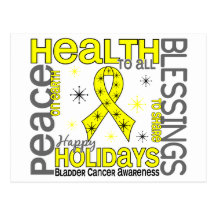 Christmas 4 Bladder Cancer Snowflakes Postcard