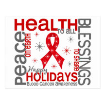 Christmas 4 Blood Cancer Snowflakes Postcards