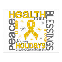 Christmas 4 Childhood Cancer Snowflakes Post Cards