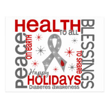 Christmas 4 Diabetes Snowflakes Post Cards