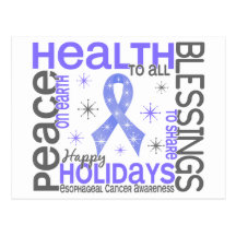 Christmas 4 Esophageal Cancer Snowflakes Post Card