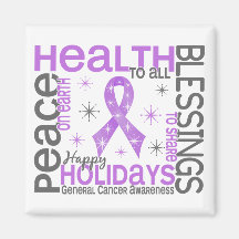 Christmas 4 General Cancer Snowflakes Magnets