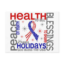 Christmas 4 God Bless The USA Patriotic Postcard