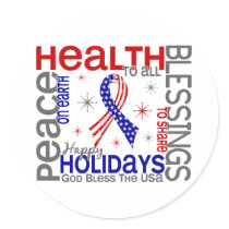 Christmas 4 God Bless The USA Patriotic Sticker