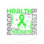 Christmas 4 Lyme Disease Snowflakes Stickers