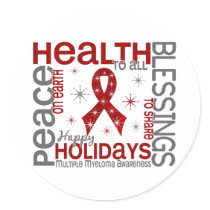 Christmas 4 Multiple Myeloma Snowflakes Stickers