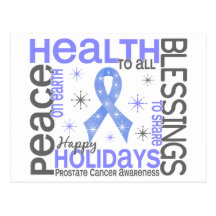 Christmas 4 Prostate Cancer Snowflakes Postcards