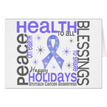 Christmas 4 Stomach Cancer Snowflakes Card