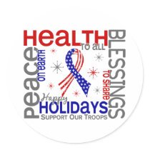 Christmas 4 Support Our Troops Sticker