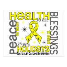 Christmas 4 Testicular Cancer Snowflakes Postcard